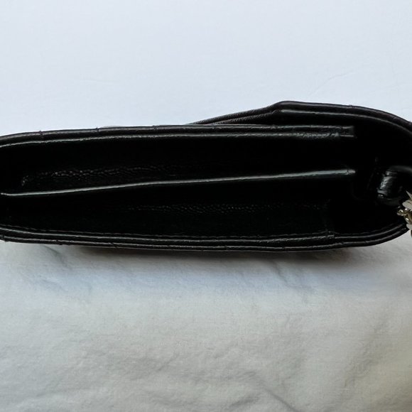 YSL Saint Laurent MONOGRAM CHAIN WALLET | BLACK GRAIN DE POUDRE EMBOSSED LEATHER - Picture 14 of 16